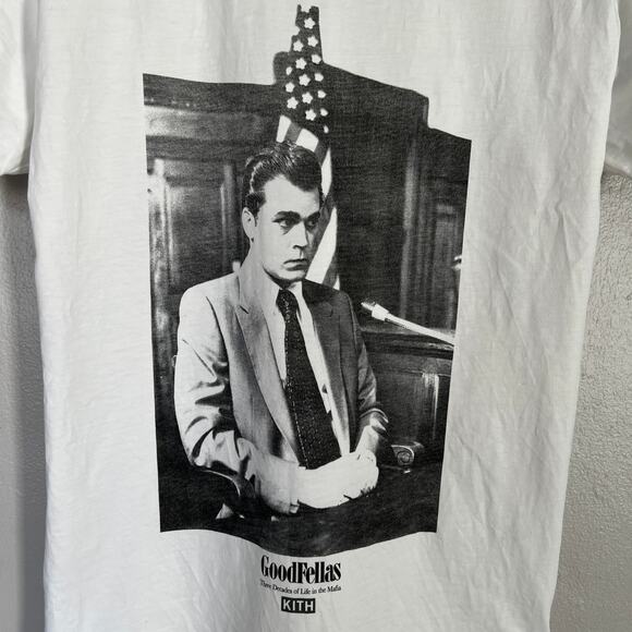 KITH GoodFellas T-Shirt White Tee Men's Size XS Trial Movie Scene Print Graphic - Picture 5 of 8